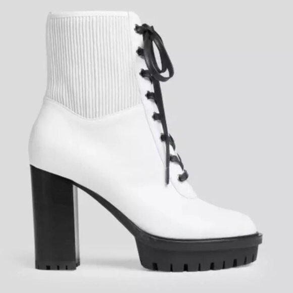 $1,350 NIB Gianvito Rossi White Martis Platform Boot Size 40/10